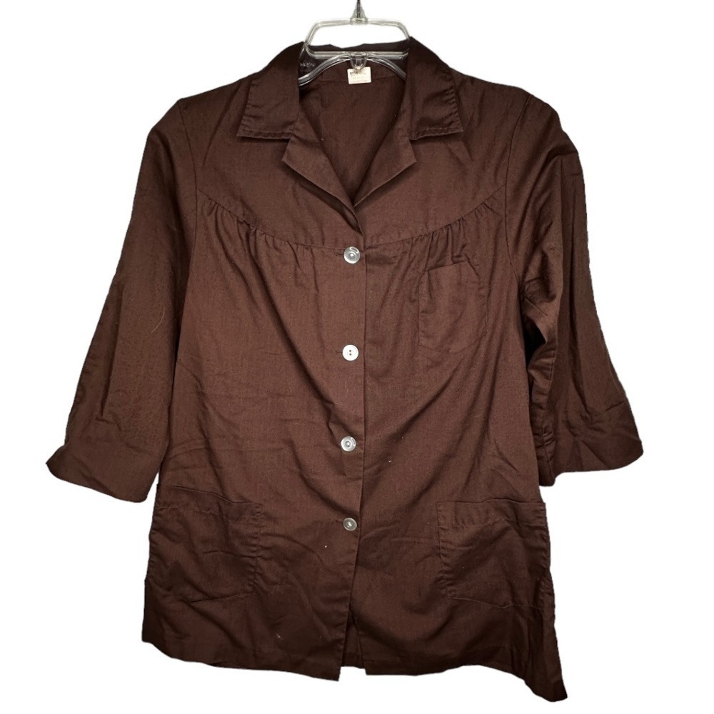 Vintage Abigail Uniforms Brown Polyester Top